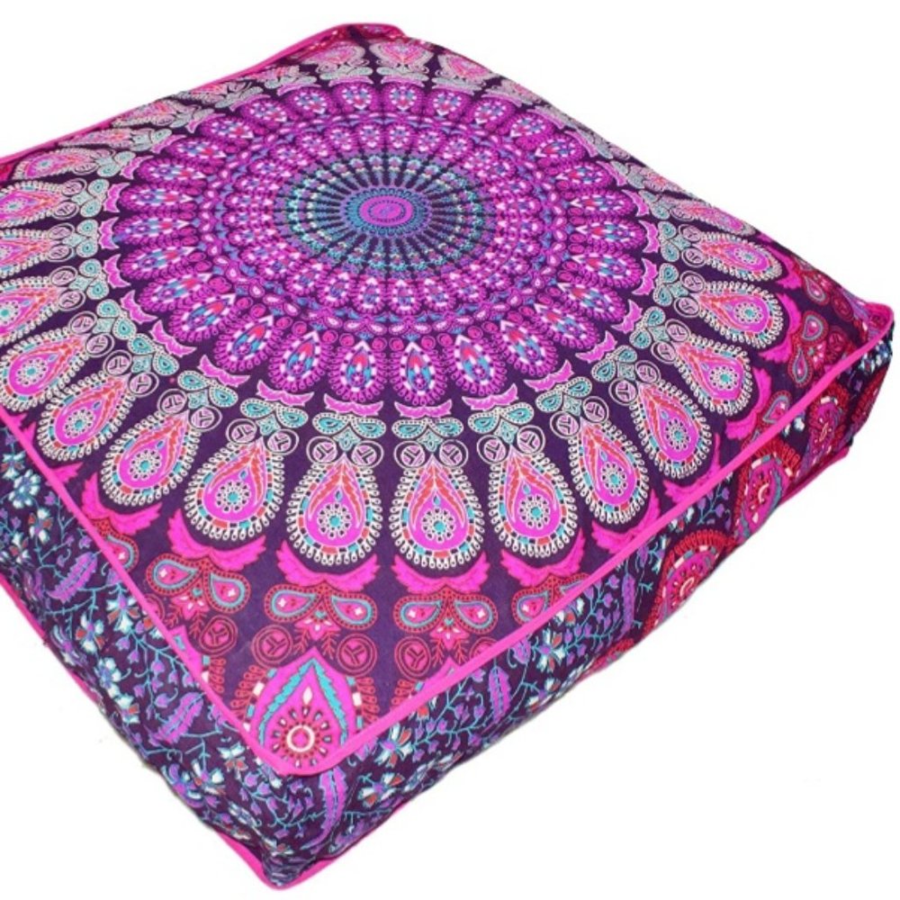 Mandala Square Floor Accent Pillow